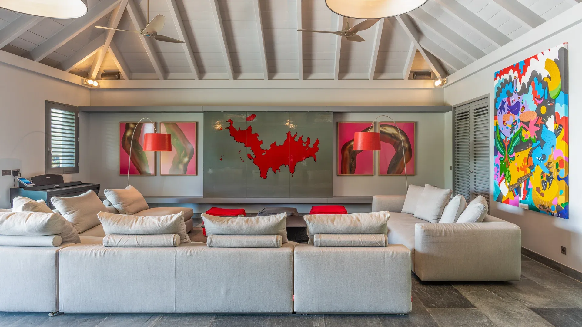 Angel — outdoor living and pool area — luxury villa in St Barts
